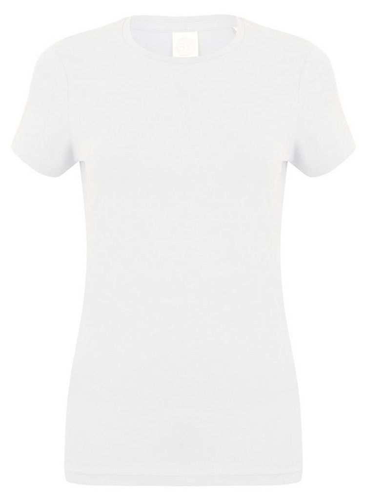 SF Women - T-Shirt für Damen, Stretch LT4549 (S) (Weiß)