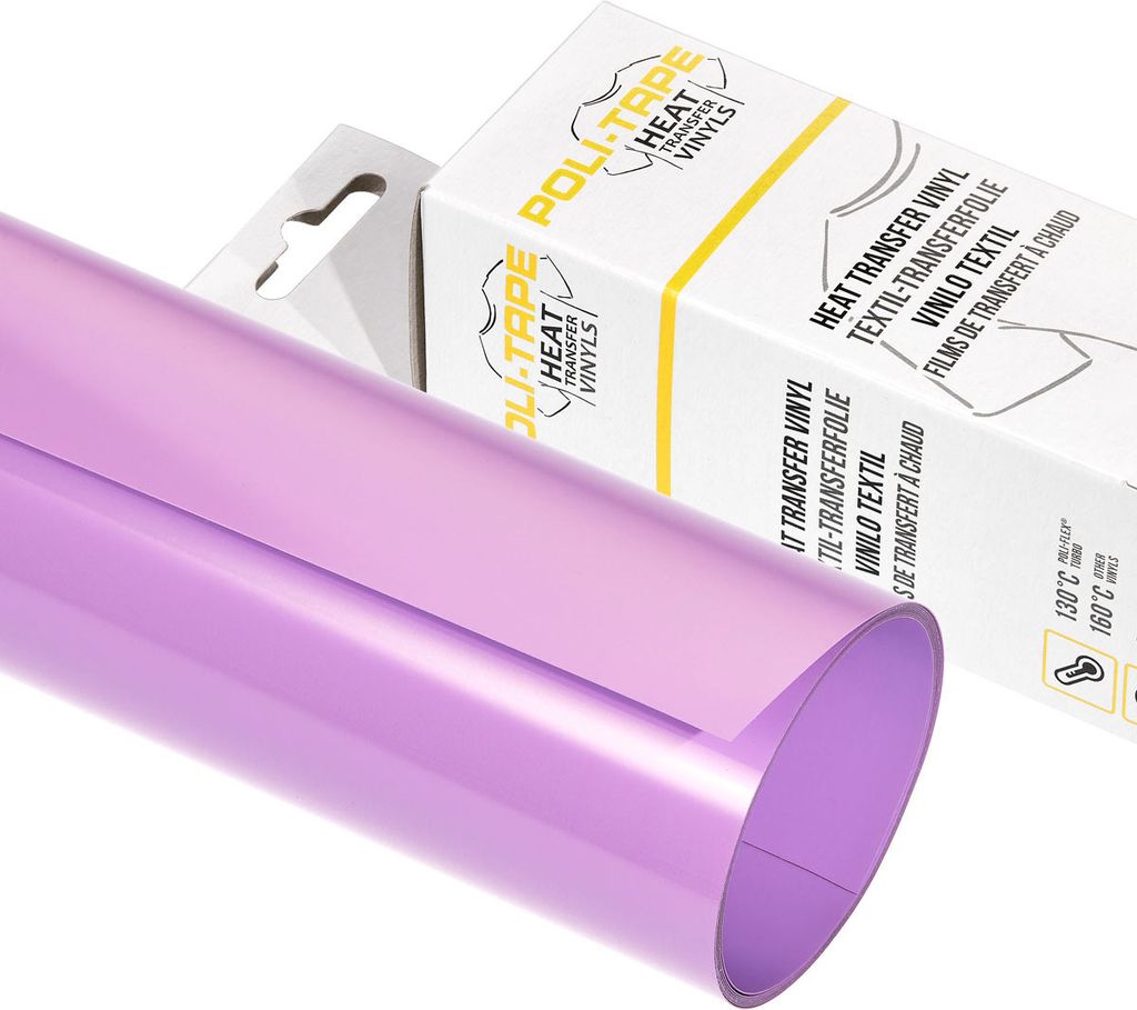 Poli-Tape Turbo, Hitzebeständige Vinylrolle, Geflocktes Wärmeübertragungsvinyl, Violett, Einfarbig, 60 °C, 500 mm