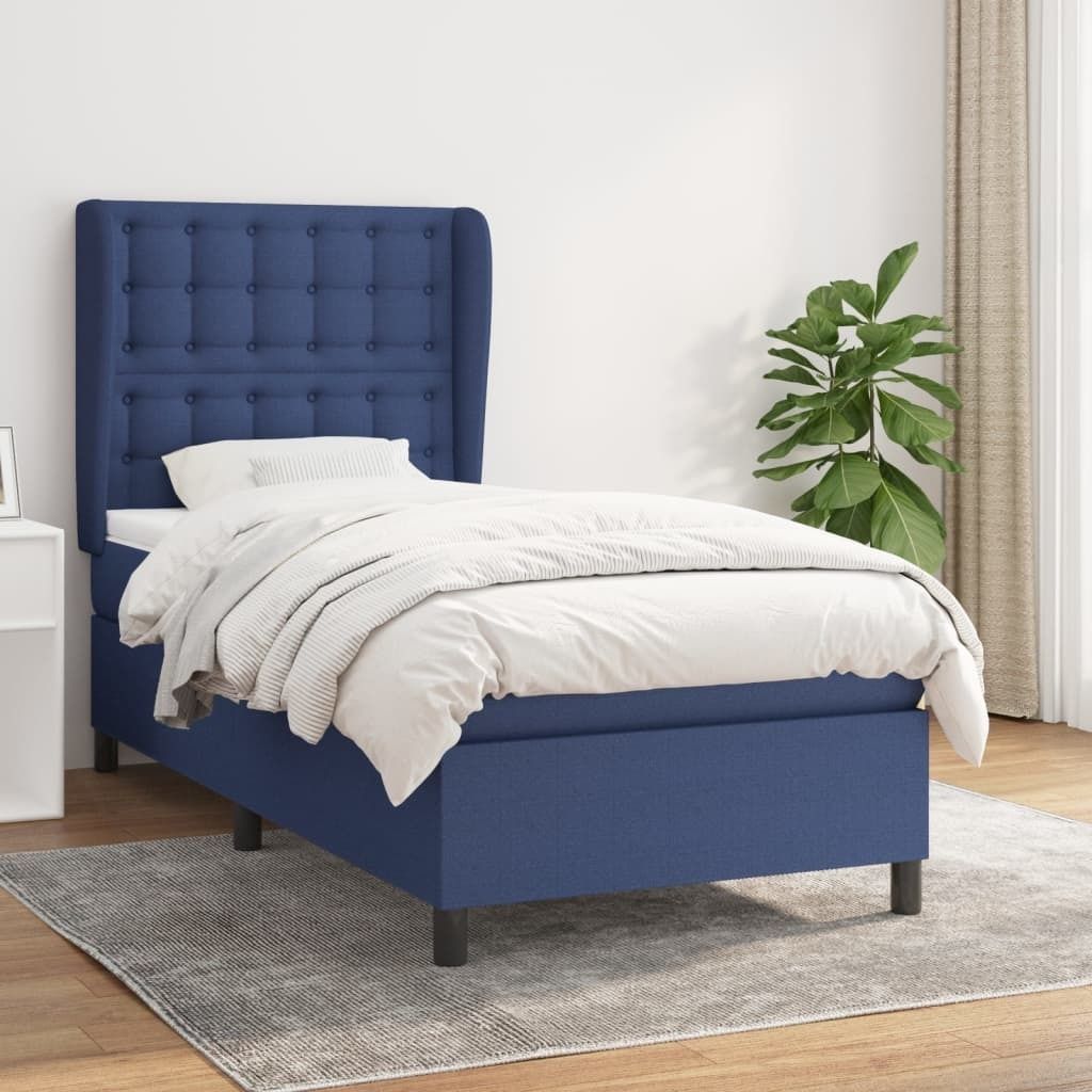 Maison Exclusive - Boxspringbett mit Matratze Blau 80x200 cm Stoff
