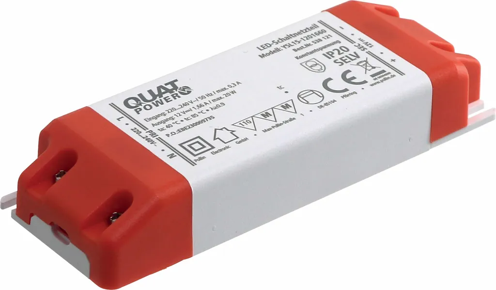 QUATPOWER Alimentatore LED 12V 20W YSL15-1201660 | Driver Professionale