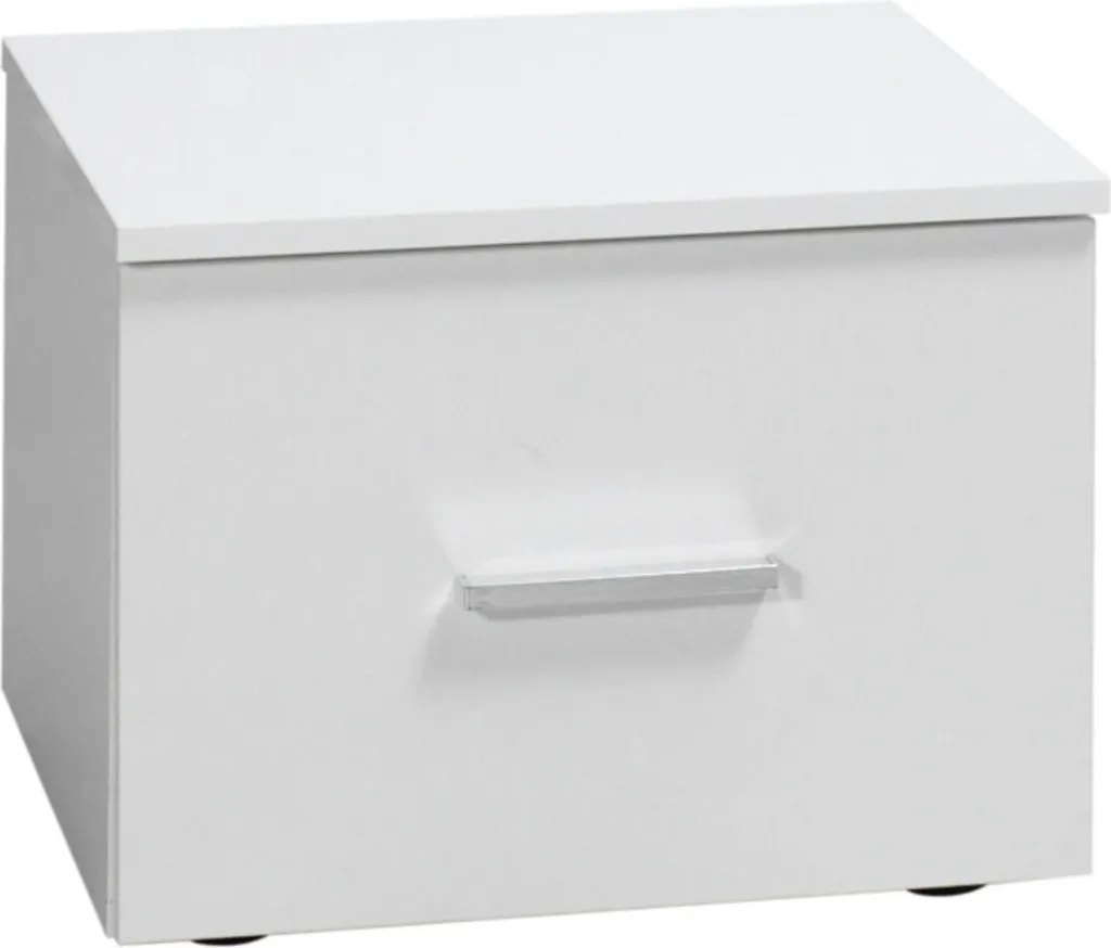 Lot de 2 tables de nuit PAMPLONA blanc brillant avec tiroir de rangement
