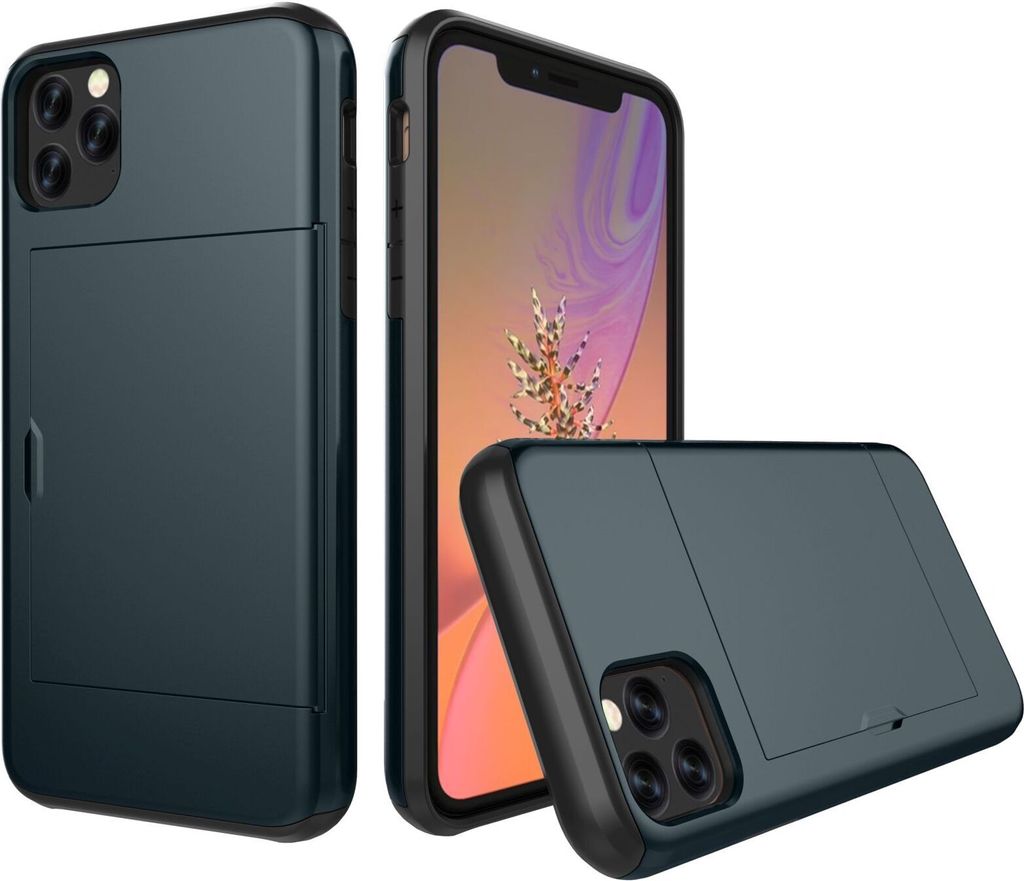 Schutzhülle für Apple iPhone 11 Pro 2019 5.8 Zoll mit Kartenfach Case Tasche Stoßfest Blau