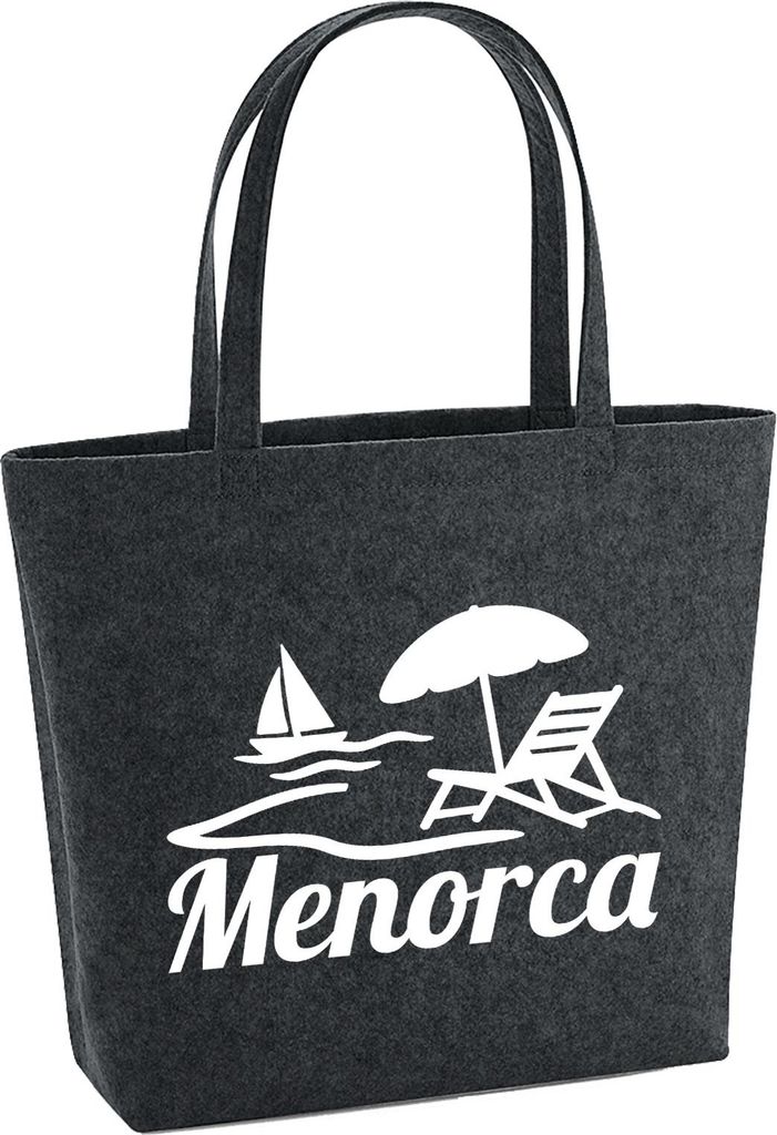 Huuraa Filzshopper Menorca Spanien 22 Liter Charcoal Melange Filztasche Geschenkidee