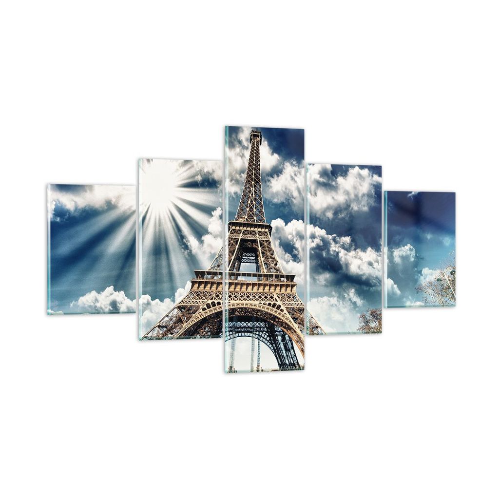 Bilder auf glas - Architektur gebäude stadt eiffel - 125x70cm - Glasbilder - Wandbilder - Kunstdruck - zum Aufhängen bereit - Wanddekoration aus ...