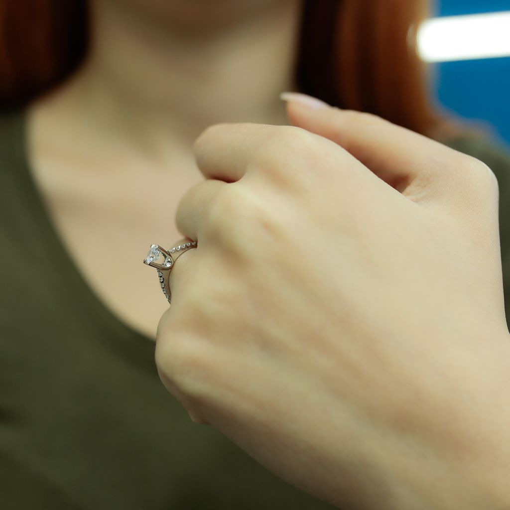 0,52 Carat Diamant Solitär Ring Antragsring 14 Karat Weißgold