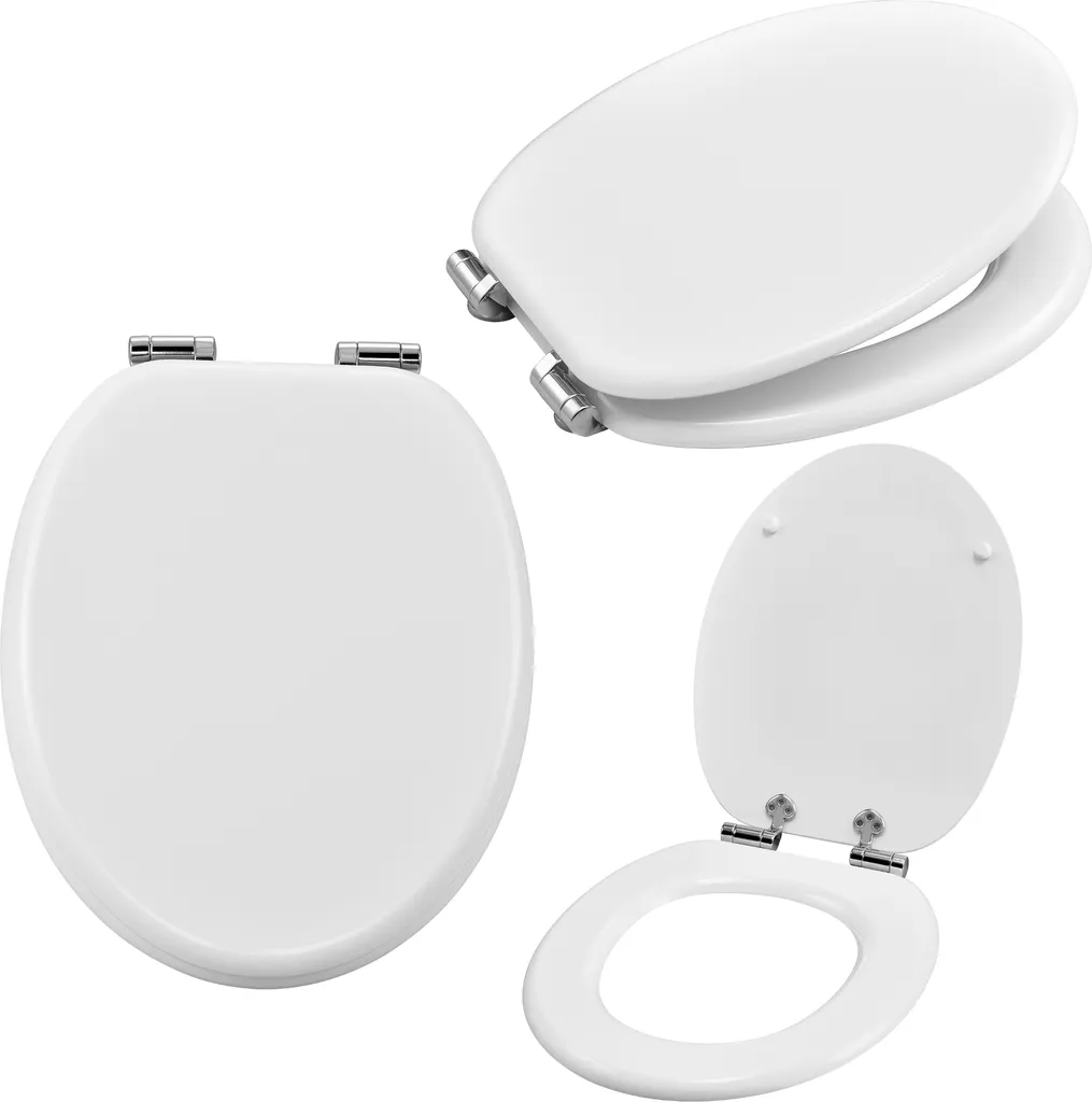 Sedile WC Soft-Close Bianco Uni: Copriwater Universale a Chiusura Rallentata