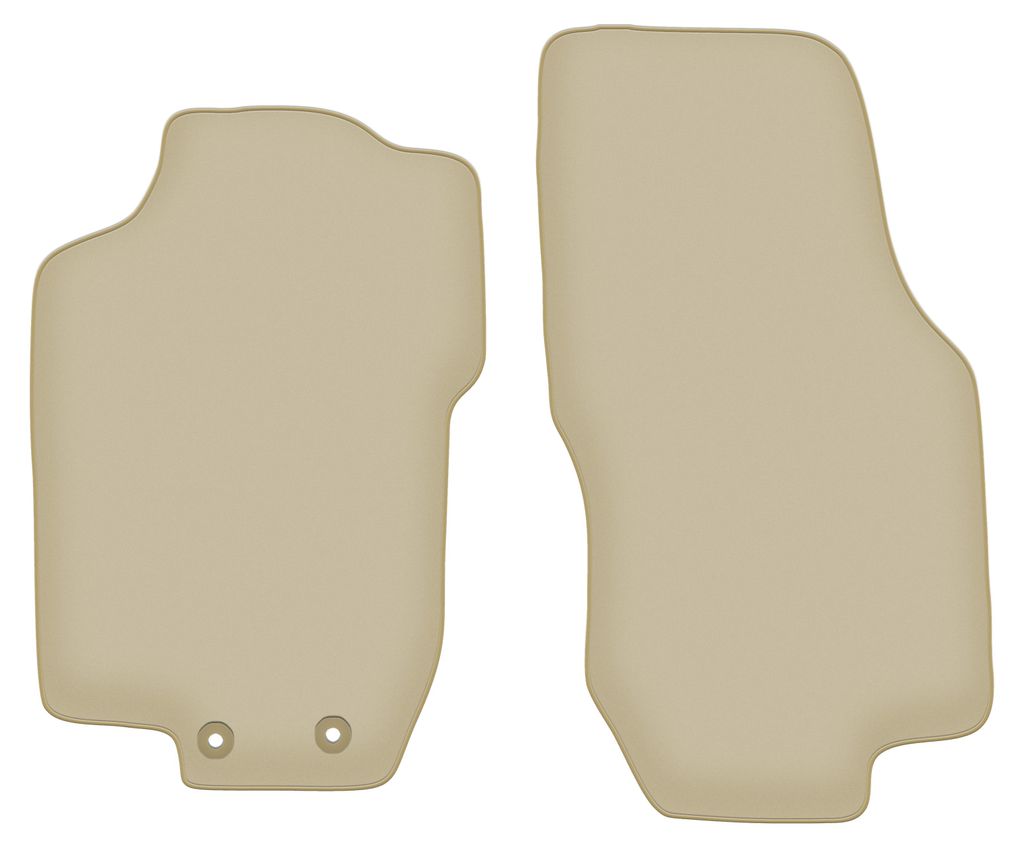 Velours-Fußmatten Vorne PREMIUM beige passend für Lancia Lybra (1999-2005, Limousine, Kombi, SW) – mit Befestigungen – passgenau