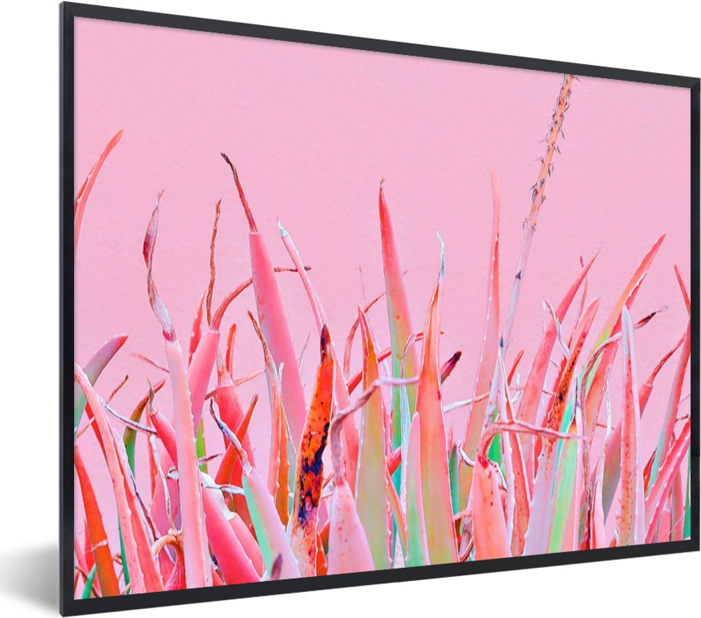 MuchoWow Gerahmtes Poster Sommer - Pflanzen - Pastell 40x30 cm - Poster mit Schwarzem Bilderrahmen Wandposter Rahmen Foto Bilder - Kunstposter - ...