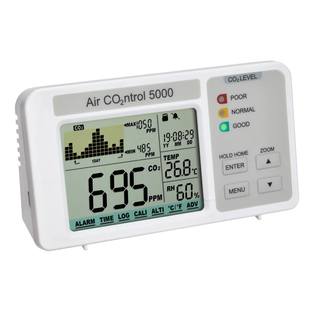 Capteur de CO2 et Qualité de l'Air TFA AirCO2ntrol 5000 blanc LCD