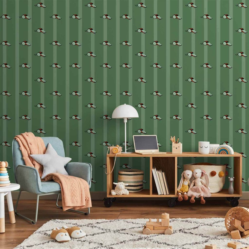 Vlies Tapete - Sports Whistles - Repeating pattern on a Produktbild 