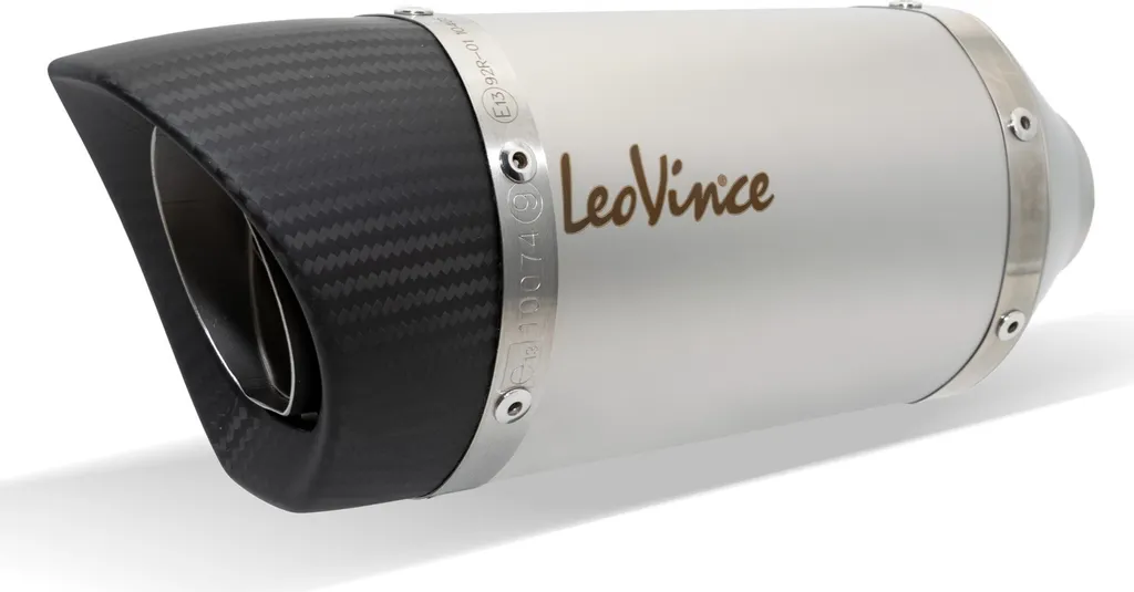 Silencieux LeoVince 180mm droit raccord 54mm pour échappement 10405