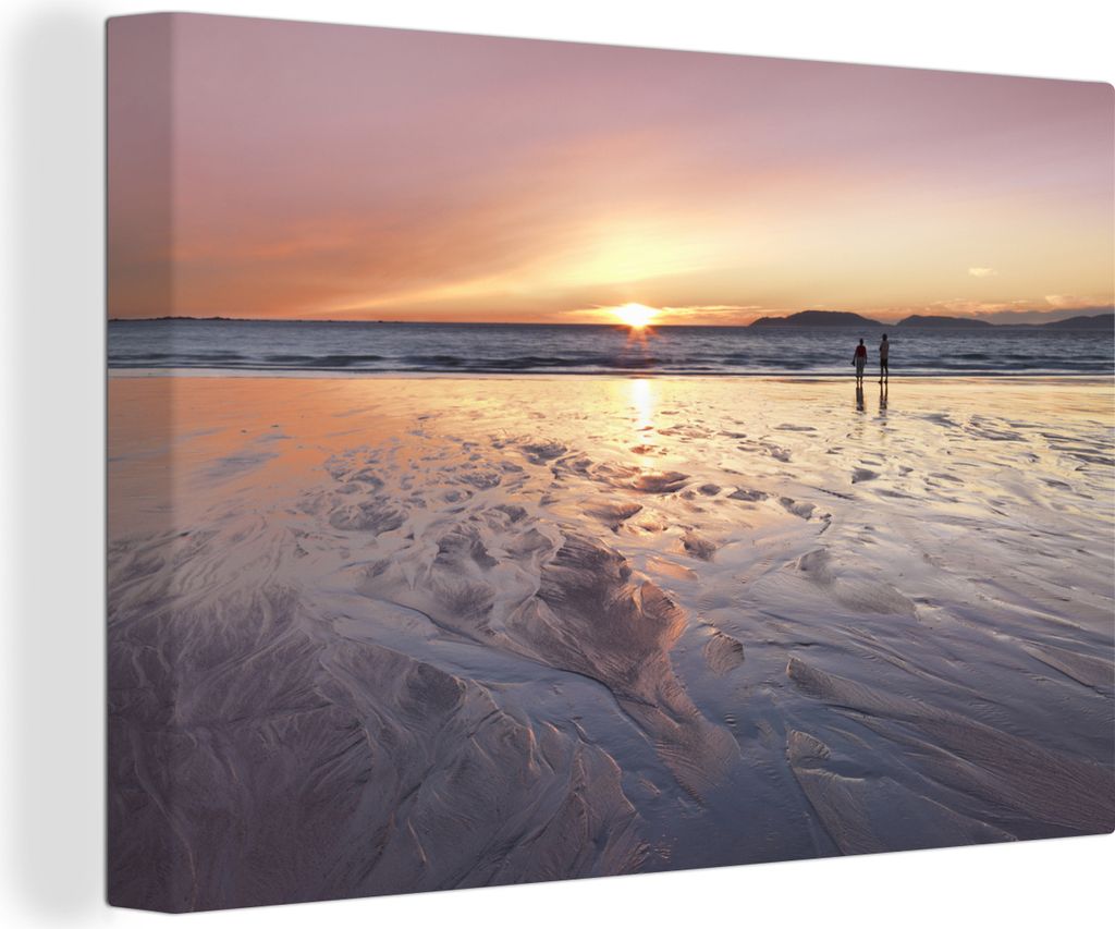 OneMillionCanvasses - Leinwandbilder - 150x100 cm, Strand - Sonne - Meer, Wandbilder Kunstdruck Wanddekoration