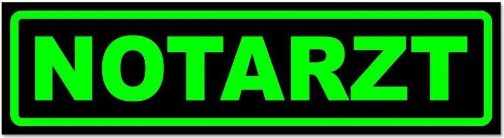 Kiwistar - Autoaufkleber - Grün - Schwarz - 30 x 8 cm - Notarzt - Hinweis Aufkleber Sticker für Auto, Kfz, Fahrrad, PKW, LKW
