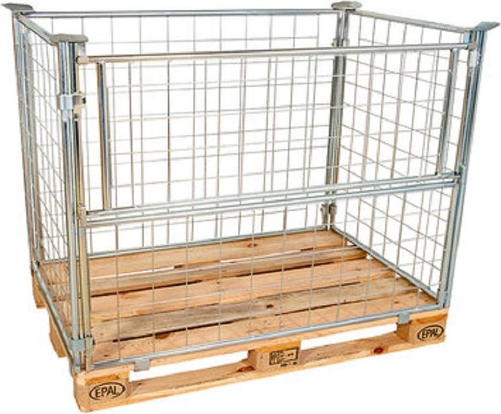 Gitteraufsatzrahmen verzinkt, Nutzhöhe 1.000 mm, 100 x 100 Drahtmaschung, 800 x 1.200 x 1.000 mm, 800 kg