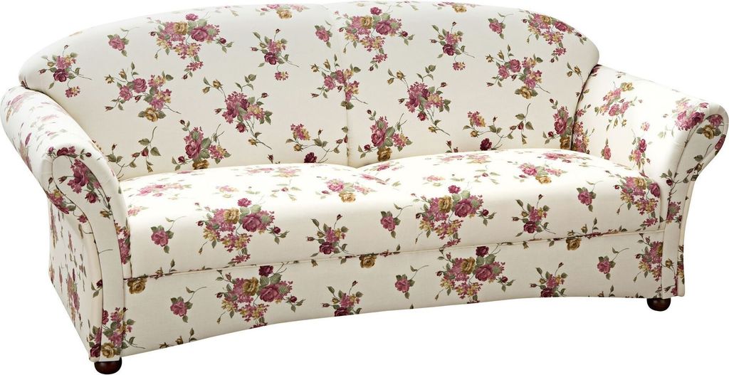 Sofa 2,5-Sitzer Kama Bezug Flachgewebe Buche nussbaum dunkel / beige 21530