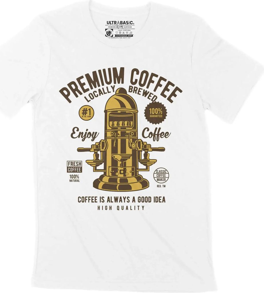 Herren Grafik T-Shirt Kaffee ist immer eine gute Idee – Coffee Is Always A Good Idea – Öko-Verantwortlich Vintage Jahrgang Kurzarm Lustige Druck