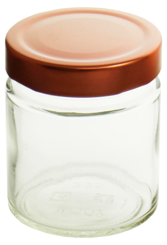 Einkochwelt Hochrandgläser mit Deckel 12 Stück, 220 ml, mit Deckel rosé-kupfer