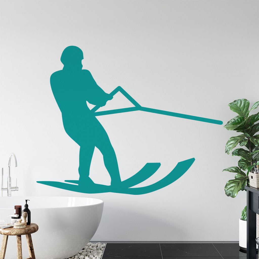 Wasserski Sportler Figur Wandtattoo Wandaufkleber Wall Sticker - Dekoration, Küche, Wohnzimmer, Schlafzimmer, Badezimmer