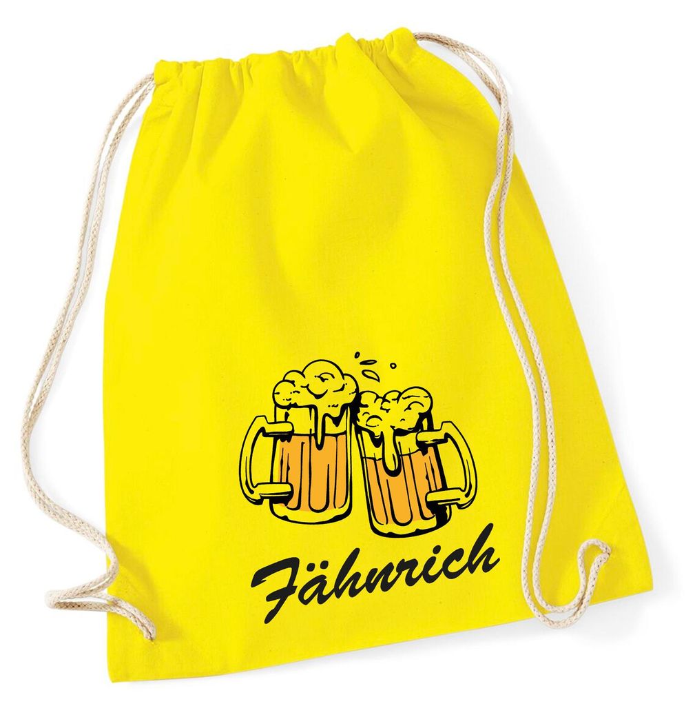 Huuraa Turnbeutel Fähnrich Schützenfest 12 Liter Yellow Baumwolle Rucksack Geschenkidee