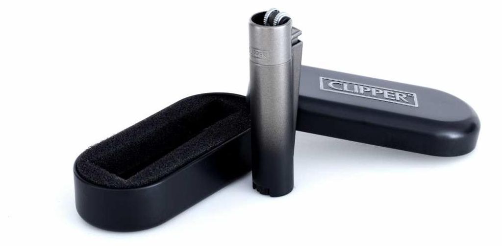 Clipper Metall Feuerzeug: Black Gradient (Schwarz Produktbild 