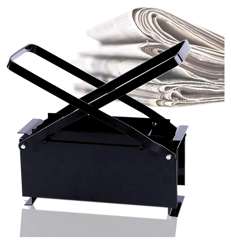 Papierpresse Brikettpresse Metall für Holzbriketts, 33 * 15 * 13 cm, schwarz