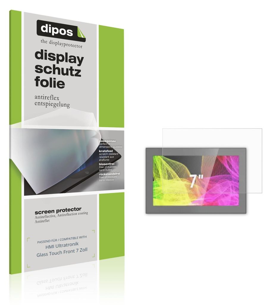 2x Schutzfolie für HMI Ultratronik Glass Touch Front 7 Zoll matt Displayschutzfolie Folie Display Schutz dipos