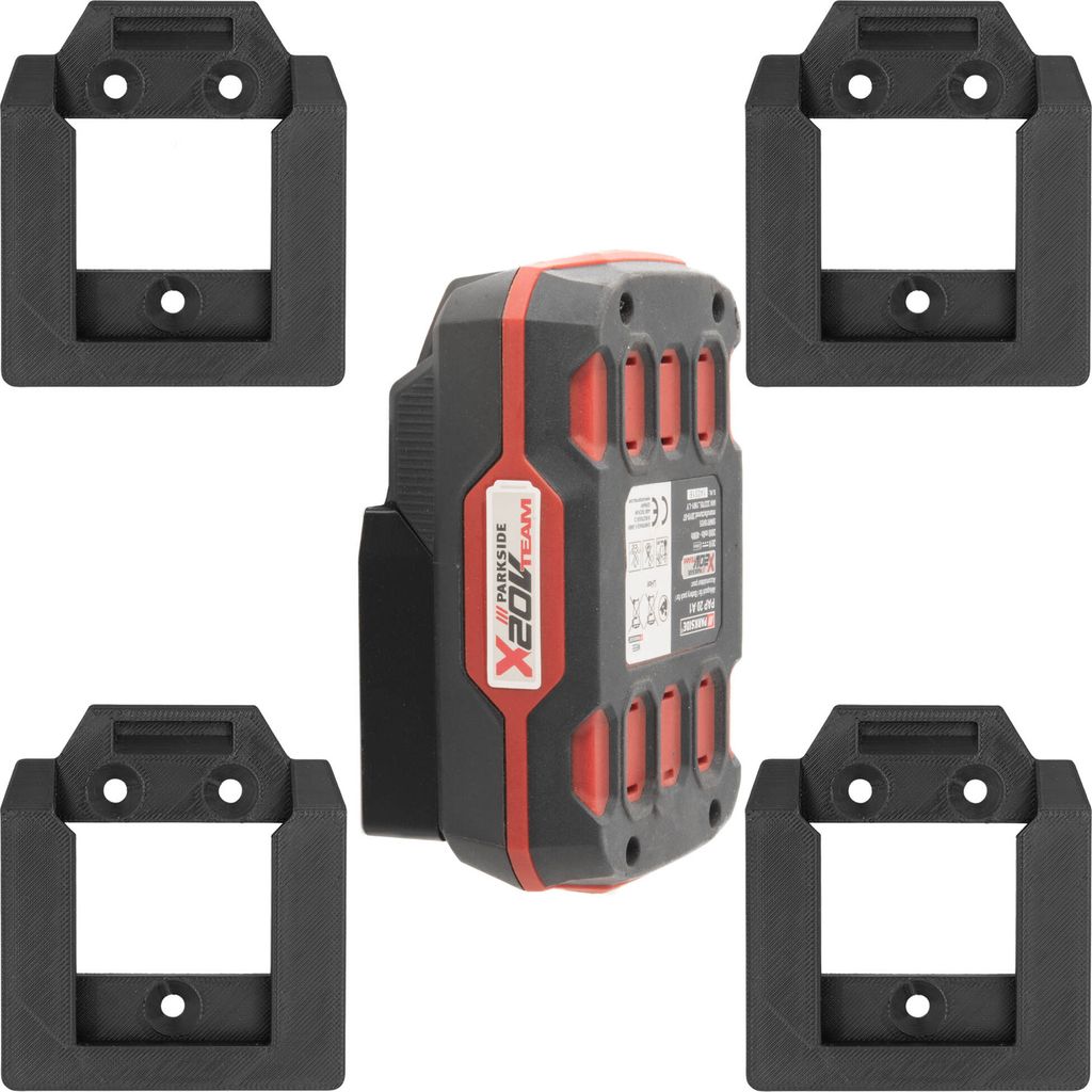 4x Akku Halter für Parkside 20V Halterung Akkus Wandhalter Wandhalterung Lidl 20V
