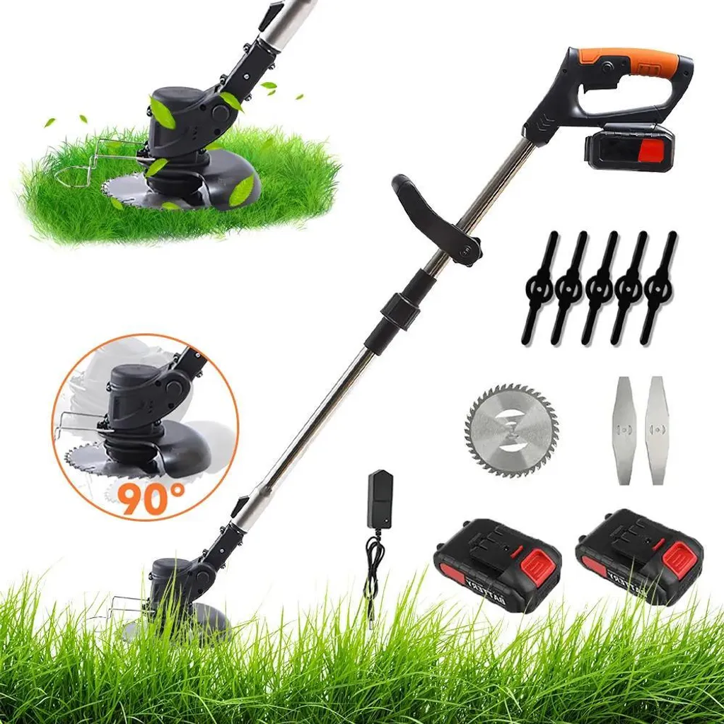 Tagliabordi a batteria - Tagliabordi - Senza spazzole 650 W - 0-18000 giri/min - Telescopico 100-135 cm - Pieghevole - Sistema 21 V senza batteria - Bianco