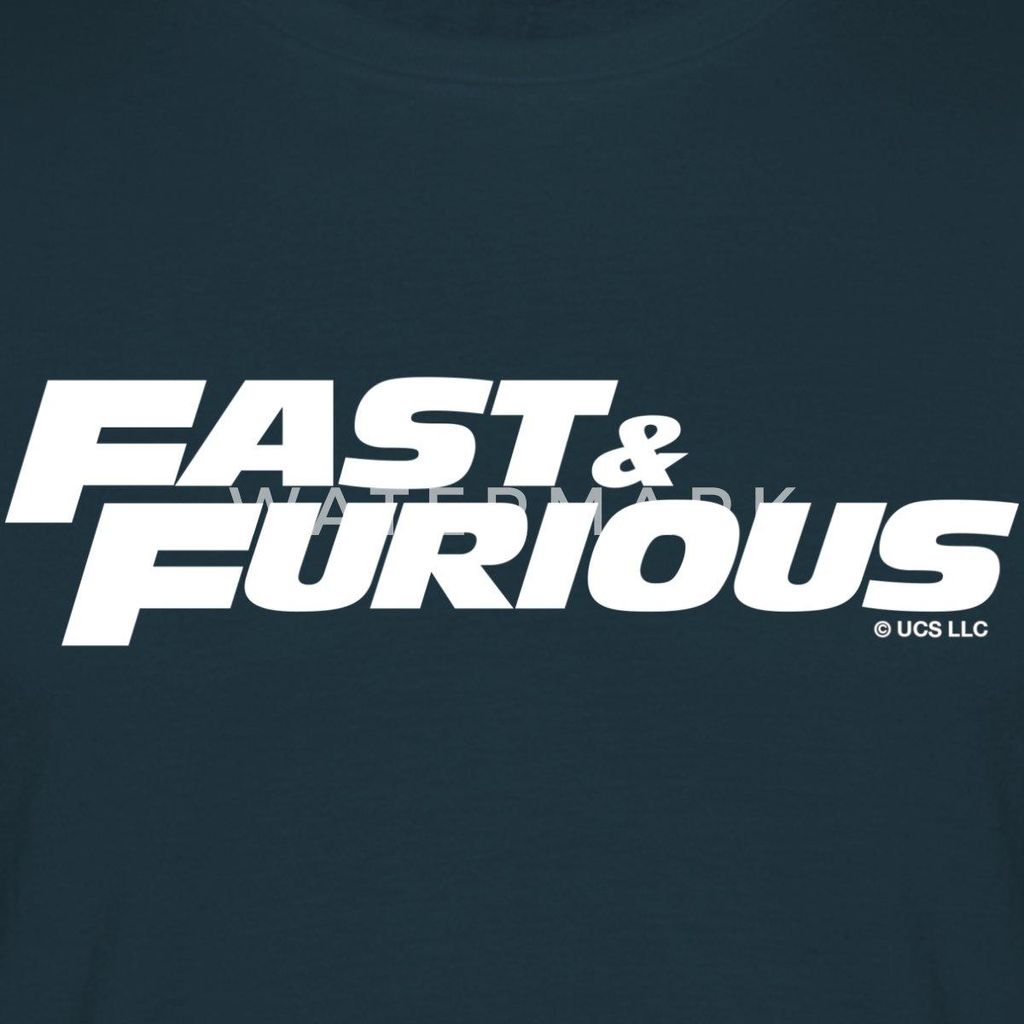 Spreadshirt Fast and Furious klassisches Logo weiß Männer T-Shirt, XXL, Navy