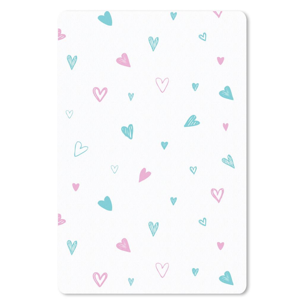 MuchoWow Mauspad Mousepad Herzen - Muster - Pastell 40x60 cm - Mousepads - Maus Mat - Pad - Mausunterlage - Schreibtisch Accesoire