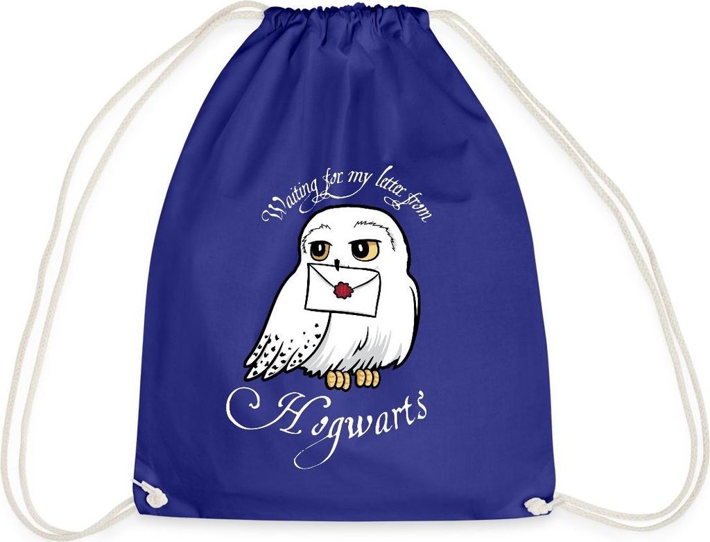 Spreadshirt Harry Potter Hedwig Brief Turnbeutel, One size, Königsblau