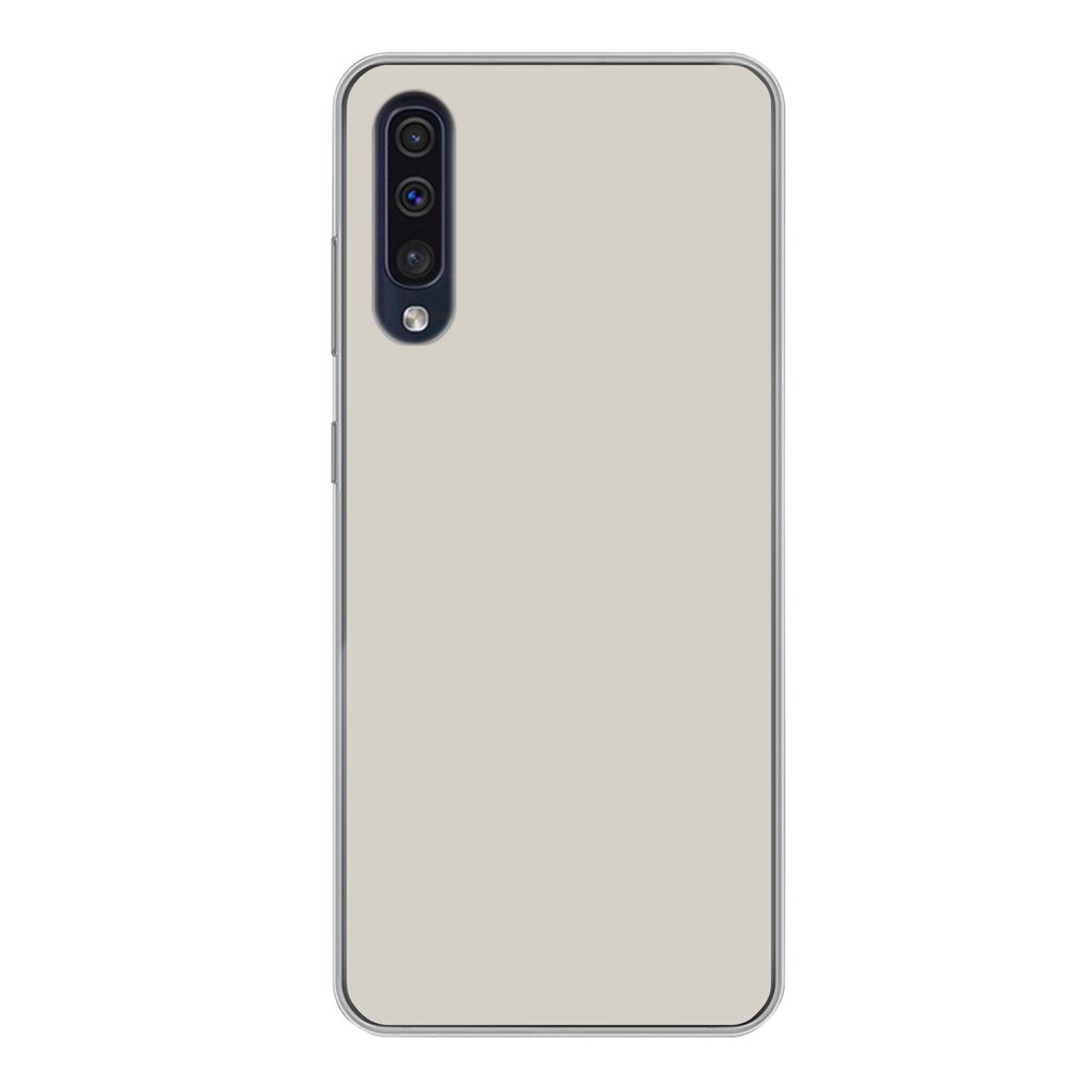 MuchoWow Handyhülle Schutzhülle Hülle für Samsung Galaxy A50 Grau - Hell - Herbst Silikon Softcase Handy Hülle - Mobiltelefonhülle