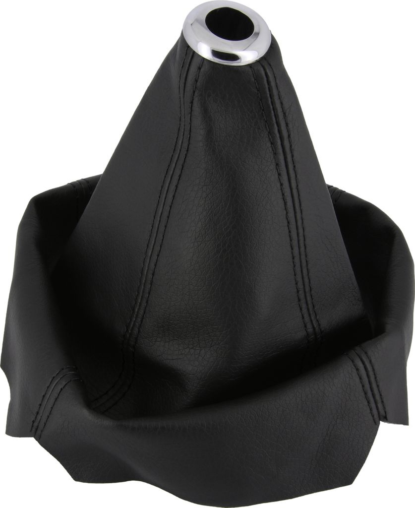 Universal Schaltsack Schaltmanschette aus Kunstleder mit Chrom-Ring | Schwarz