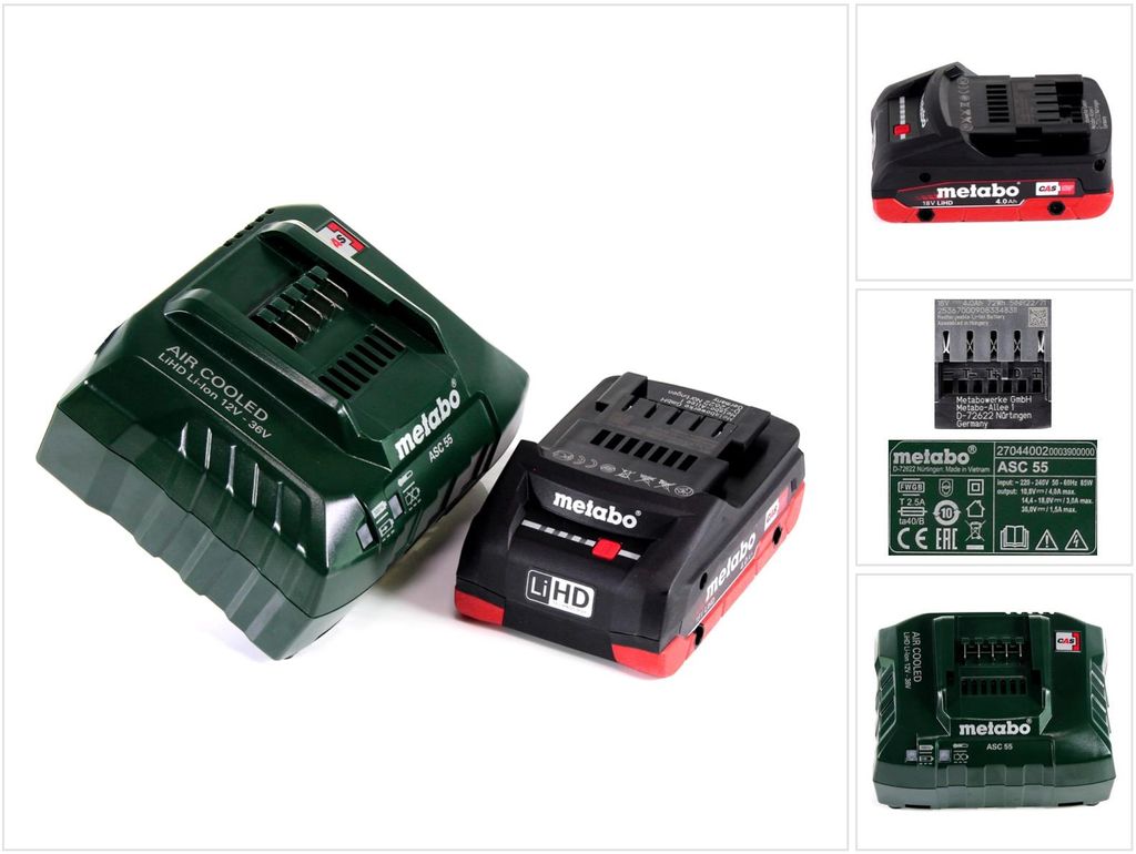 Základní sada akumulátorů Metabo 18V s 1x akumulátorem LiHD Obrázek produktu 
