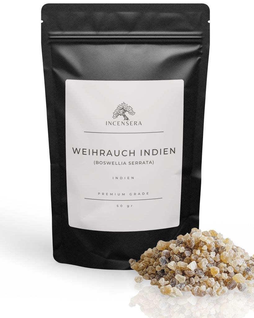 Weihrauch zum Räuchern 50 gr aus Indien Boswellia Serrata – Hochwertiges Räucherharz für Raunächte & Rituale Naturreines Rauchwerk für Entsp...