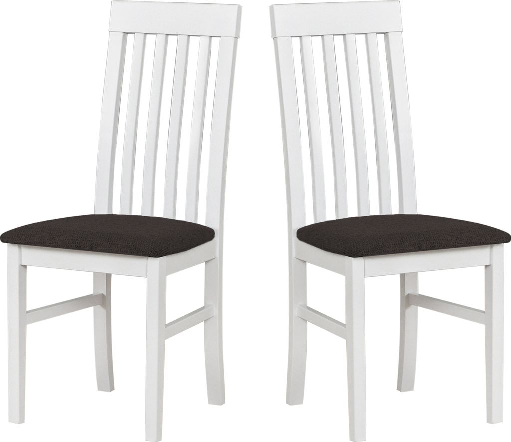 LeafDesign Küchenstühle 2er Set - Stuhl Buche Massiv - Esszimmerstuhl 120 kg - Stühle Esszimmer 2er Set - Holzstuhl - Esstischstühle NILO 1 WEI...