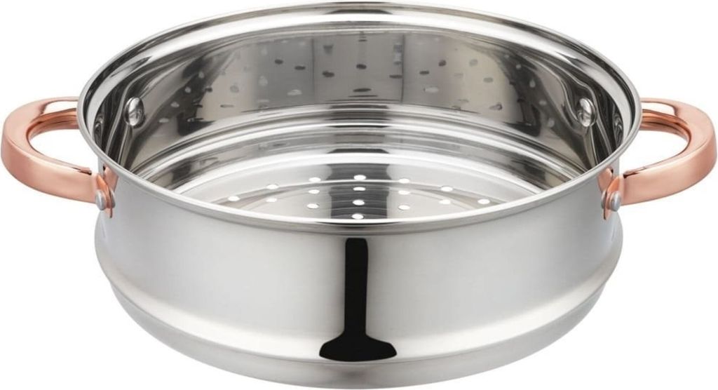 Klausberg Vaporiera In Acciaio Inox 3 Pezzi 22 Cm: Set Per Cucina A Induzione, Capacità 4 Litri, Cottura Sana