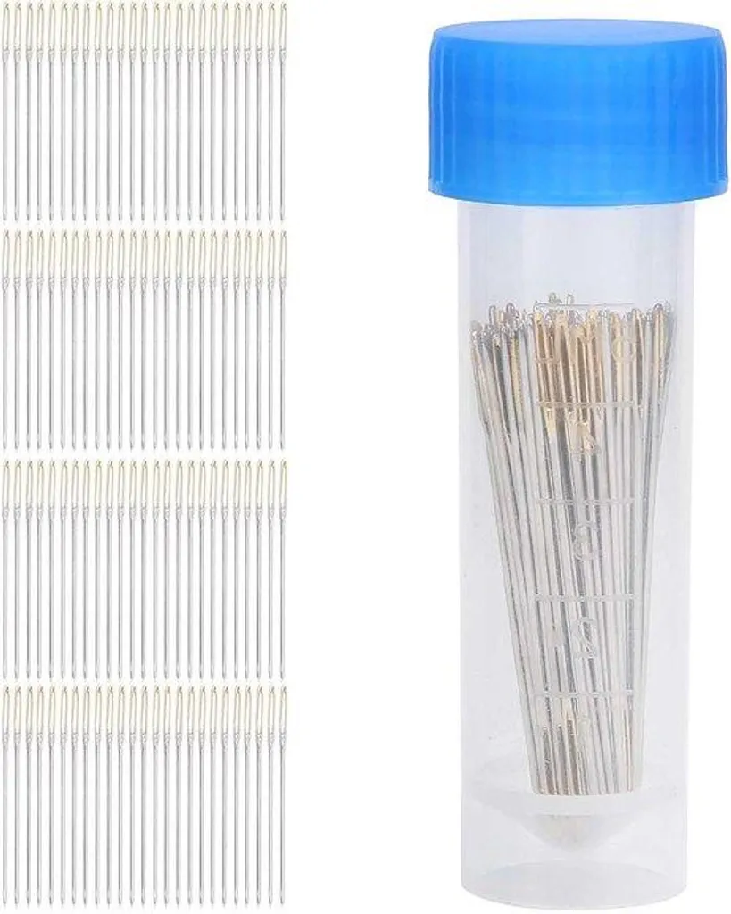 Aiguilles enfiler facilement - Lot de 100 pièces métal à grand œillet