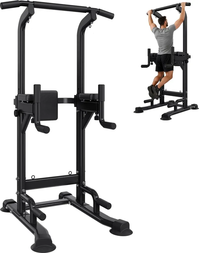Station de musculation Power Tower - 12 niveaux de réglage en hauteur