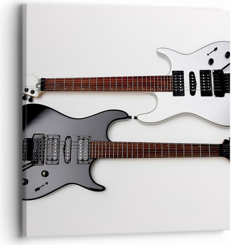 Bild auf Leinwand - Leinwandbild - E-Gitarren Streicher Musikinstrument - 40x40cm - Wand Bild - Wanddeko - Leinwanddruck - Bilder - Kunstdruck - Le...