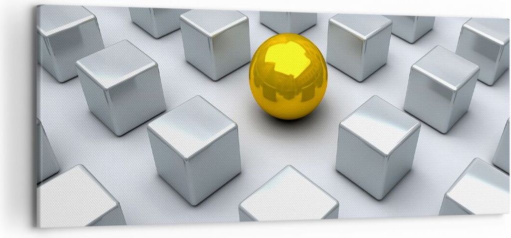Bild auf Leinwand - Leinwandbild - Abstrakt computergrafik würfel - 120x50cm - Wand Bild - Wanddeko - Leinwanddruck - Bilder - Kunstdruck - Wandde...
