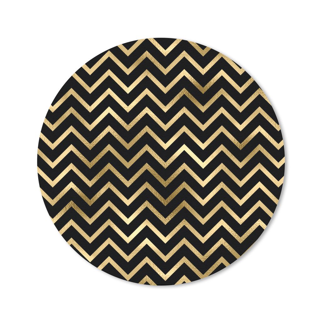 MuchoWow Mauspad Mousepad Muster - Linie - Gold 40x40 cm - Mousepads - Maus Mat - Pad - Mausunterlage - Schreibtisch Accessoires