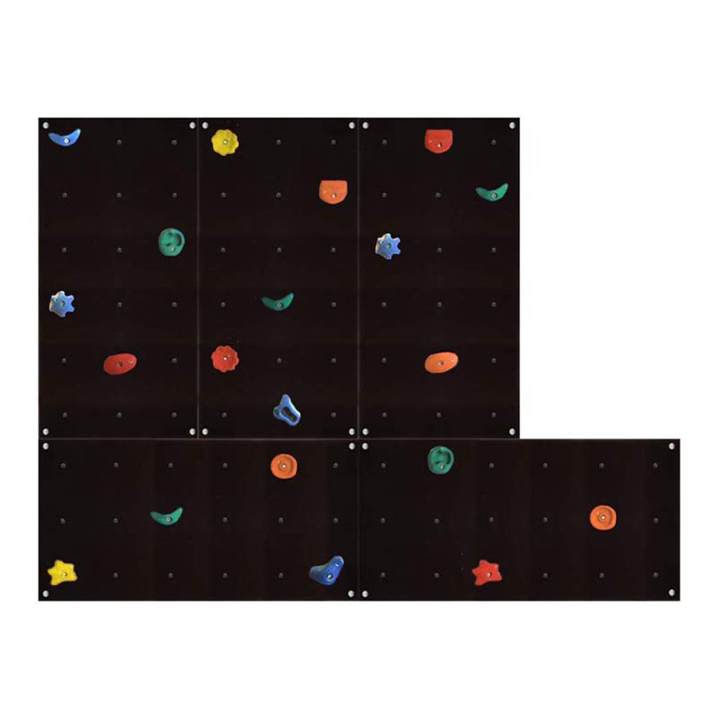 Kletterwand Outdoor mit bunten Klettersteinen und Montagematerial für Kinder und Erwachsene Größe: 5 Platten (3,25 m²)