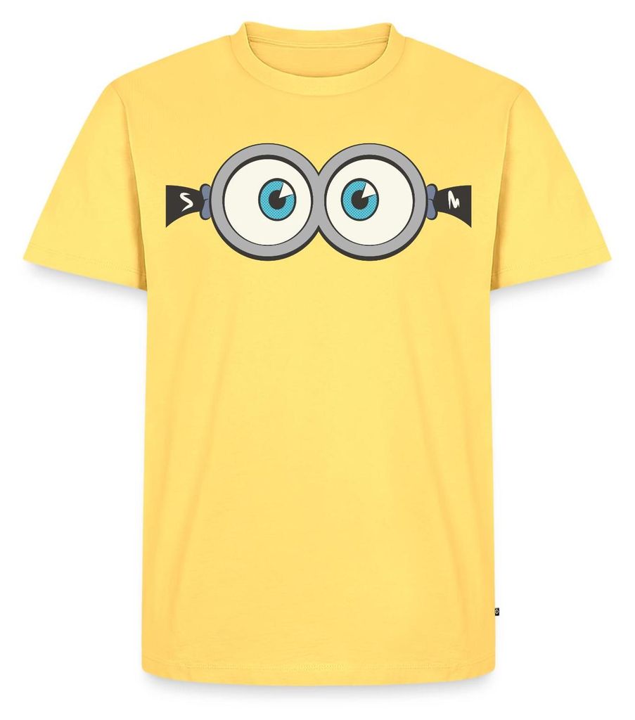 Spreadshirt Minions Phil Jerry Gesicht Kostüm Fasching Männer Premium T-Shirt, XL, Pastellgelb