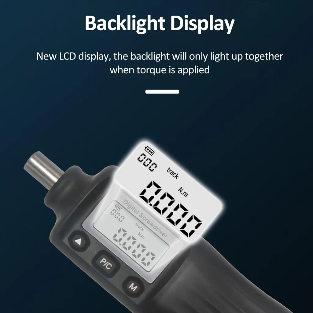 Tournevis dynamométrique avec écran LCD 1,6-8 Nm et modes de mesure réglables