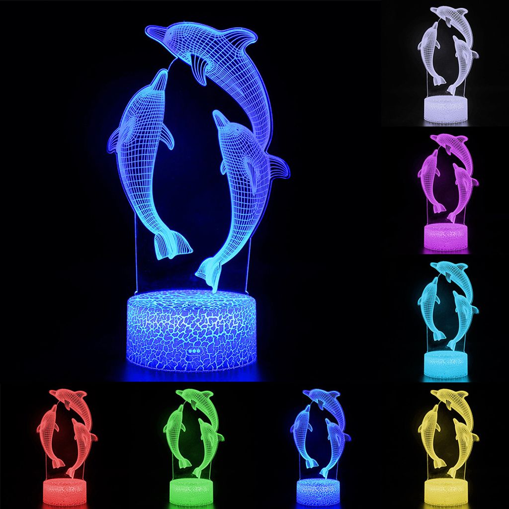 3D LED Tischlampe Leselampe Nachtlicht Nachttischlampe 7 Farbe Geburtstag Gesche