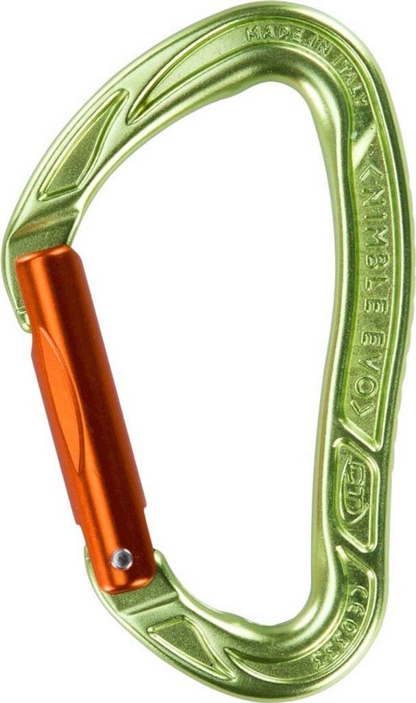 Climbing Technology Nimble EVO S D Carabiner Green/Orange Solid Straight Gate
