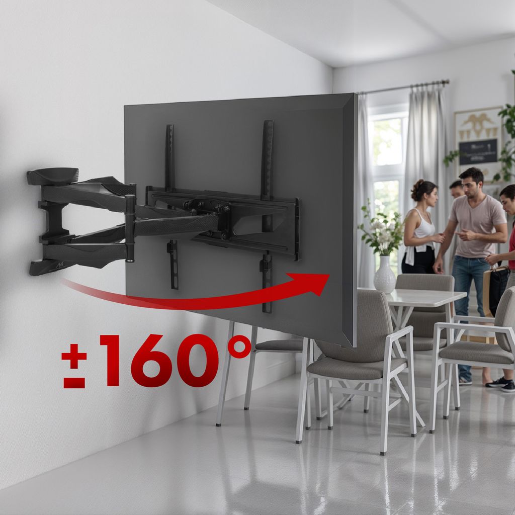 Chromad Staffa A Parete Con Braccio Articolato Per Tv 13"-42" - Girevole, Inclinabile Ed - Foto 6