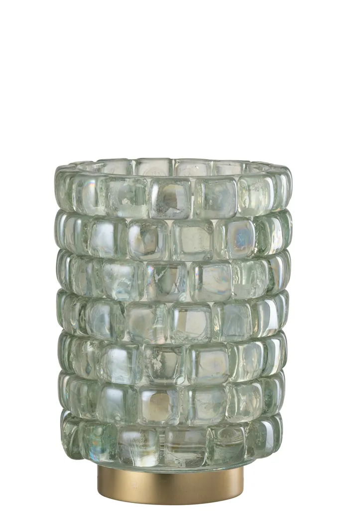 Déco de Table de Mariage : Bougeoir Carré Mosaïque Verre Transparent