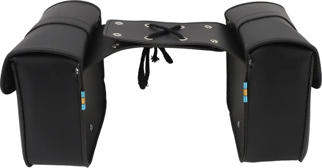 Sacoche latérale moto universelle en cuir PU noir avec grande capacité